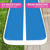 Powertrain Airtrack 20cm Thick 4m x 2m Inflatable Gymnastics Tumbling Mat Air Track - Blue IFM-0402-BUWH