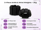 2-Piece Ankle & Wrist Weights 2kg Pair Adjustable Workout Bangles V63-952761