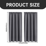 2*Curtain Grey Curtains Thermal Insulated Noise Reducing Energy Efficiency Small Window Decor for V1366-AZ2-W-20604
