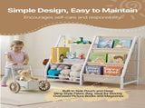 3-Tier Kids Bookshelf & Toy Storage Organizer with Sling Book Rack and Storage Bag For Toddler, Kids V767-VVR-ETCWJJDJS314YWJPR001V0