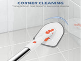 3-in-1 Tile and Tub Scrubber with Long Handle and 3 Detachable Replacement Brush Heads, Adjustable V1189-LC-AMZ-00162