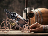 Desk wine rack - Bicycle-shaped wine rack for one bottle - Freestanding table wine rack and bottle V1259-DP01-BO-589