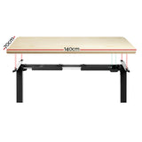 Artiss Standing Desk Motorised White Oak 140CM HASD-114G-BKDF-NTDB-140