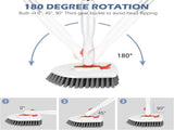 3-in-1 Tile and Tub Scrubber with Long Handle and 3 Detachable Replacement Brush Heads, Adjustable V1189-LC-AMZ-00162