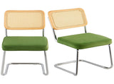 Rattan Chairs, Set of 2, Mid Century Modern Dining Chair, Upholstered Velvet Accent Chair with V952-TBYCYTERLS206AHX9V0