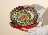 Ceramic Dinner Plates 4-Piece Set Unique Design High-Quality Ceramic Versatile - Multi - Size Pack V1106-DSZ-XXX-NNN-MLT-PACKOF4PIECES