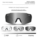 Transparent Color Change Lens Lightweight UV400 Photochromic Cycling Glasses, Anti-Wind Protective V888-ELOSUNG17019