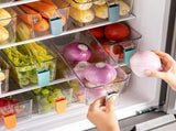 Freezer Ice Bin with Pull Out Handle, Clear Storage Container for Ice Cubes, Kitchen Pantry V1366-AZ2-W-16555