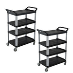 SOGA 2X 4 Tier Food Trolley Portable Kitchen Cart Multifunctional Big Utility Service with wheels FOODCART1519ABX2