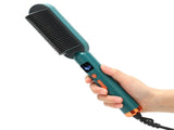 Negative Ion Electric Hair Comb Brush Dual Purpose Hair Straightener Curler Styling Tool GreenUS V1294-YM0901-3113210117714