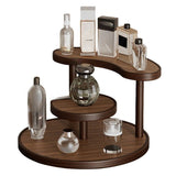 Three-tier Rotating Cosmetic Organizer, Wooden Bathroom Vanity Storage Rack, Suitable for Skincare V1102-SCZWJ002
