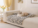 Calming Dog Bed Mats, Couch Bed Mat, Soft Flannel 3-Sided Bolster Pet Sofa Bed Supports Head & V1107-CS-YTCH8