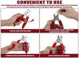 300 Pcs Hog Ring Plier Kit Straight and Bent Carbon Steel for Animal Cage Rope Bag DIY Auto V1366-AZ2-W-15116
