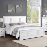 King Bed Frame in Solid Wood with Slats Support in White colour V43-BED-SPNC-KWH