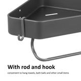 1 Set Shower Shelf Dark Grey Aluminum Shampoo Holder Corner Shelves Wall Mounted for Bathroom Use V1369-AZ3-W-15771