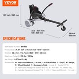 VEVOR Hoverboard Seat Attachment,for 16.5cm20.3cm21.6cm25.4cmHoverboards,with LED Lights,Grips V952-XFHBZYGLKGLKK7YWDV0