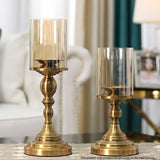 SOGA 33.5cm Gold Nordic Deluxe Candlestick Candle Holder Stand Pillar Glass /Iron CANDLESTICK3451