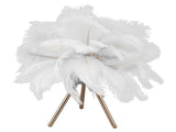 Feather Table Lamp USB Rechargeable Ostrich Feather Desk Light with Gold Tripod for Bedroom 40Pcs V1294-YM0521-3119230059511