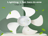 E27 Screw 5 Blade Fan Light Mute Strong Wind Household Bedroom Children's Room Fan Light V1294-YM0901-L6861-2