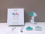 Blue 3-Head Electric Facial Cleansing Brush - Rechargeable Spin Scrubber Kit V888-ELOSUNG26214