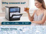 Devanti Ice Maker Crescent Ice 16pcs Countertop Machine 12KG/24H for Home IM-ZB-12M-BK