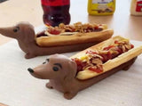 4x Puppy Shaped Serving Tray Dachshund Snack Holder Hot Dog Holder for Home Family Gatherings V1369-AZ3-W-11517