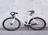 White Thick Gel Mountain Bike Saddle with Central Airflow and Reflective Back V1192-AZ-W-27215