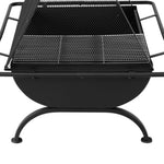 Grillz Fire Pit BBQ Grill Outdoor Fireplace Steel FPIT-BBQ-9168-BK