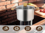 Stainless Steel Deep Fryer Pot, 4000ml Tempura Pot with Strainer Basket Wood Handles for Fried Food V1188-MS-721-316