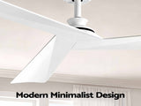 Devanti 52" Ceiling Fan Modern Minimalism 3 Blades 6 Speeds DC Motor Remote CF-C-52NL-3B-BM-WH