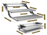 Heavy Duty Double Aluminium Caravan Step Anti-Slip RV Entry Step, Stable 2-Tier Camping Step, V1181-AT003-SL