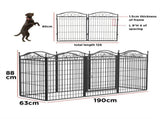 16 Panel Pet Playpen Gate Extension w/ Lockable Door Large Dog Cage V178-66945