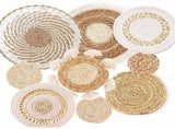 9 Pack Boho Wall Basket Set, Hanging Woven Decor, Seagrass Rattan Wicker Decor V1370-AZ4-10246