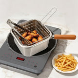 2.5L Stainless Steel Deep Fryer Pot, Portable Steamer with Basket Portable outdoor cooking pot with V1107-122-78188