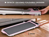 Powertrain K300 Pink Foldable 2-in-1 Under Desk Walking Pad Treadmill 1.5HP 10km/h Incline Home TML-HSM-K300-PK