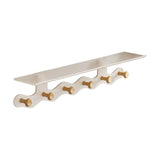 Darzheoy Wall Mounted Coat Rack with Shelf, 14 inches White Wood Floating Shelf for Entryway, V1189-WXFWAL-20260326-02593