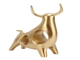 Golden Bull Sculpture Resin Hollow Lucky FengShui Bull Statue Crafts Figurine for Office Home V1294-YM0521-3115220151111