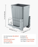 VEVOR Pullout Trash Can for Kitchen Cabinets, Garbage Waste Recycling Bin, Under Mount Waste V952-CFLJTDTDTHSYKL1U7V0