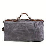 Retro Waxed Canvas Travel Bag, Large Capacity, Waterproof & Wear-Resistant, Crazy Horse Leather V1232-YLFBDJB-001
