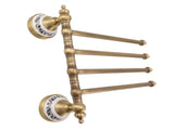 Swivel Towel Bar Antique Brass Towel Rack Rotated Towel Hanger Holder for Bathroom Four Rods V1294-YM0706-3112230060411