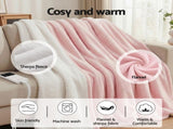 Giselle Electric Throw Rug Double Size 200x180cm Fleece Flannel Heated Blanket Pink EB-C-THROW-DS-200-PK