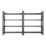 Giantz 4Mx2.4M Garage Shelving Warehouse Rack Black WR-F-20246-200BK-ABCX2