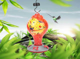 Colorful Painting Glass Bird Feeder Garden Courtyard Outdoor Hummingbirds Water Feeding ToolT1 V1294-YM0901-3111200116711