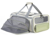 Gray Green Lightweight Foldable Pet Carrier with Straps V888-ELOSUNG34038
