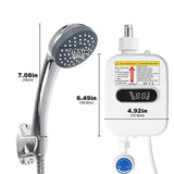 3500W 220V Mini Water Heater Hot Electric Tankless Household Bathroom Faucet with Shower Head LCD V1369-AZ3-W-22288