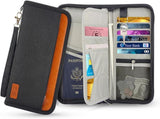 Travel Passport Wallet Family Passport Holder Documents Organizer with RFID Blocker for Men & Women V1259-DP01-A-3767