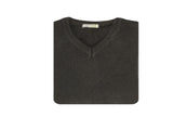 100% Shetland Ragg Wool V Neck Knit Jumper Pullover Mens Sweater Knitted - Plain Black - 5XL V563-SW-VN-FBK99B-5XL