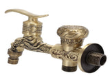 G1/2 Wall Mounted Washing Machine Faucet Brass Retro Hot Cold Water Tap Bathroom Supplies V1294-YM0718-3112200148311