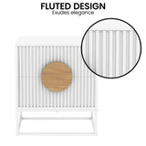 Sarantino Silvia Bedside Table with 2 Drawers - White CBT-91S-7YQ-WH