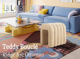 2X Ridge Arch Ottoman Stool Teddy Fleece Fabric Foot Rest 45cm BEIGE V274-FT-STKJP4177-BE2